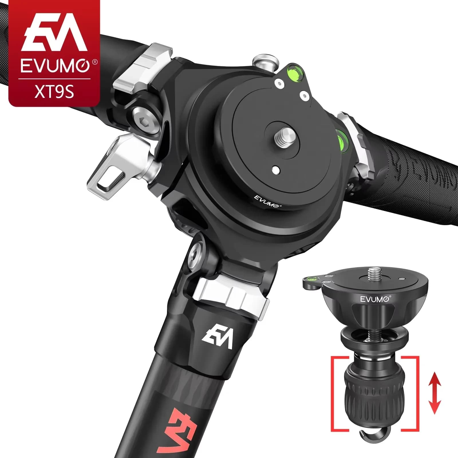 64.9' Carbon Hunting Tripod for Camera Tripod Support for Professional Camera Durable Carbon Fiber Phone Holder Maximum load 88 pounds/40 kg
