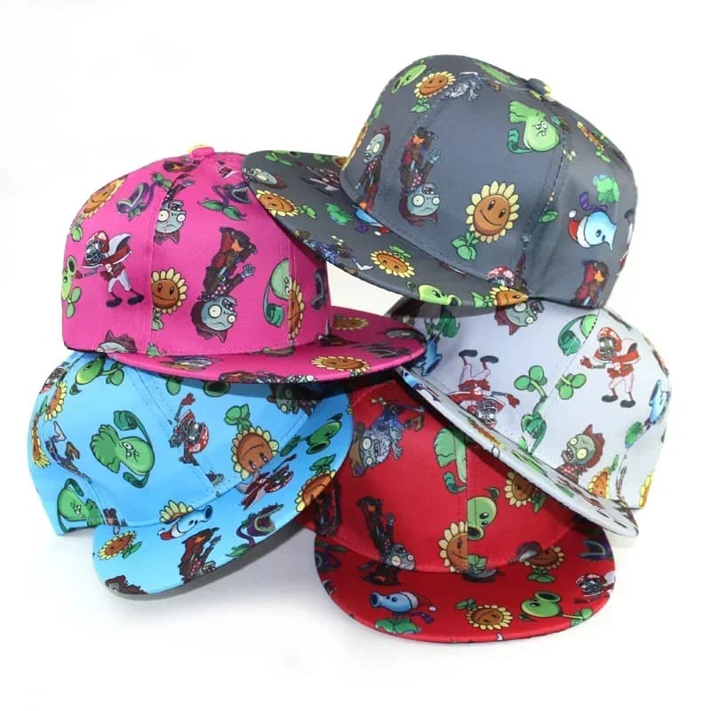 Baseball Hat in Cotton Plants Vs. Zombies for Men and Women, Casual Hip Hop Hat for Autumn and Summer, Gift with Cartoon Patterns
