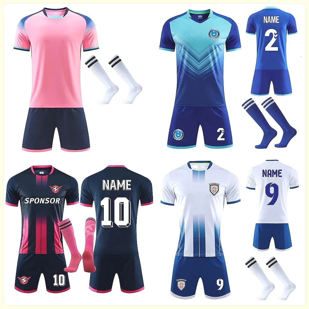 Maglie da calcio personalizzate 2025 all'ingrosso per uomo e bambino, set divise da calcio per ragazzi, kit da calcio per bambine, abbigliamento sportivo Francia Spagna Argentina Inghilterra Brasile Marocco Belgio Germania Colombia Senegal