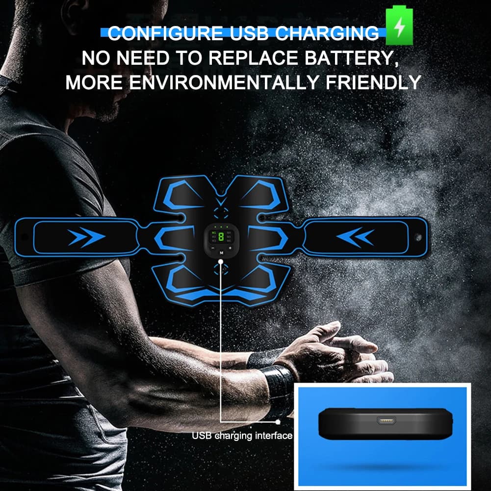 Cintura Dimagrante EMS con Display LED, Cintura Elettrica Intelligente per Allenamento, Ricaricabile USB, per Esercizi Addominali, per Uomini e Donne