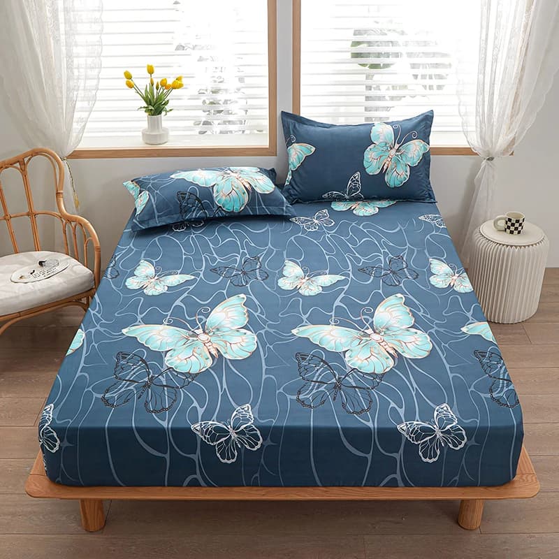 American Style 1 Piece of Bed Sheet for Bedroom 100%Polyeste Elastic Band Around Bedding Only (excluding Pillowcases)