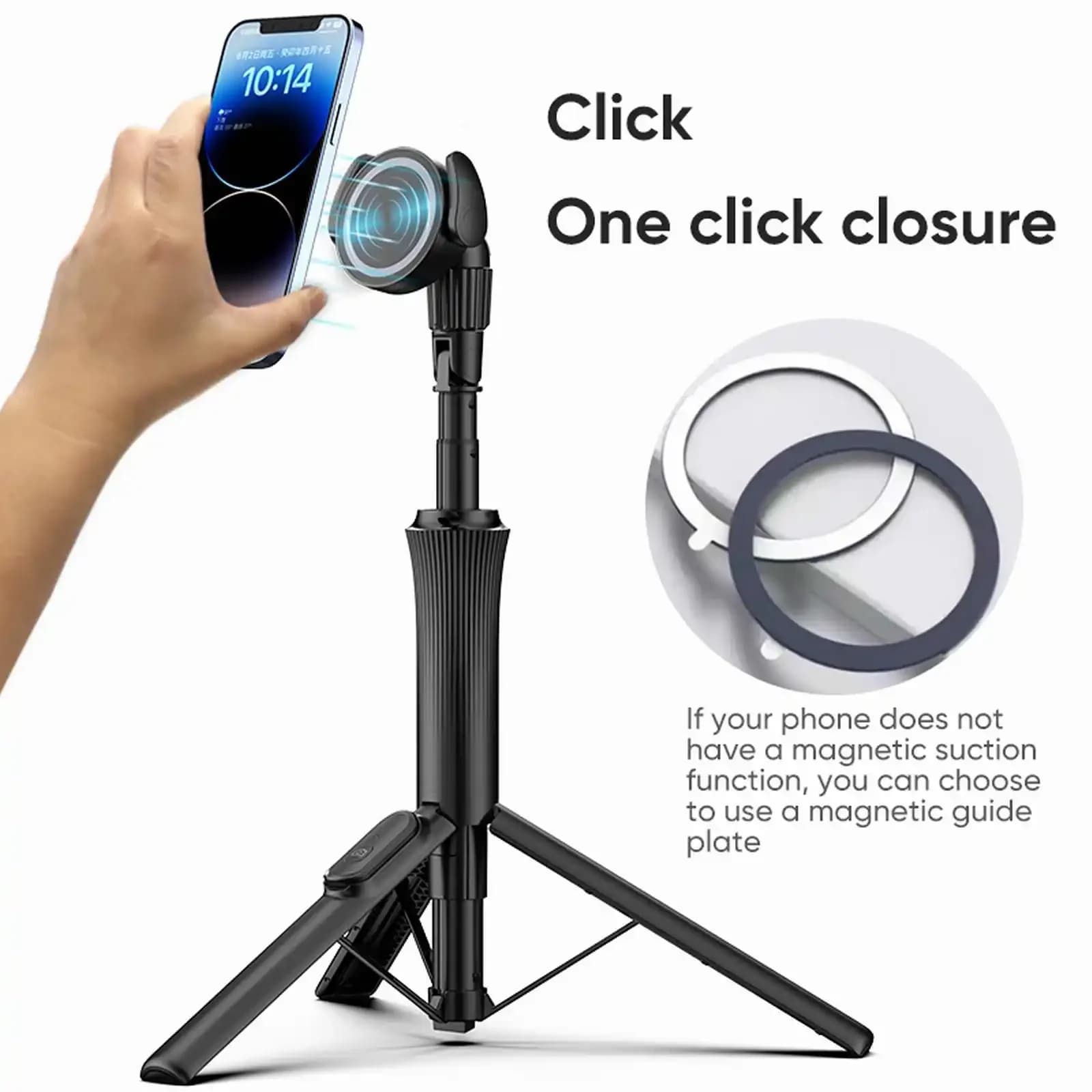 Magnetic tripod for selfie stick for mini braids extendable for mobile phone MagSafe for iPhone HUAWEI Samsung Xiaomi