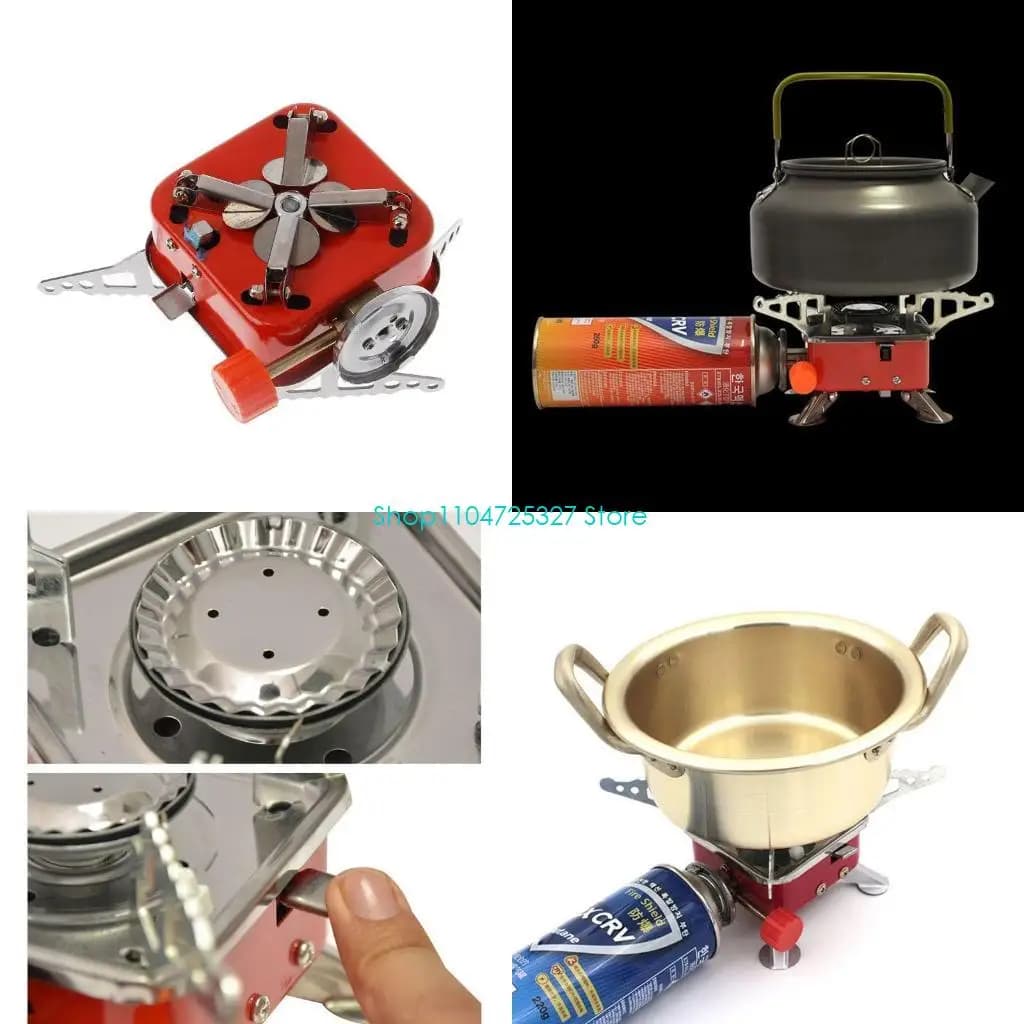 D8KF Mini fornello da campeggio pieghevole fornello a gas da esterno fornello diviso per portatile per