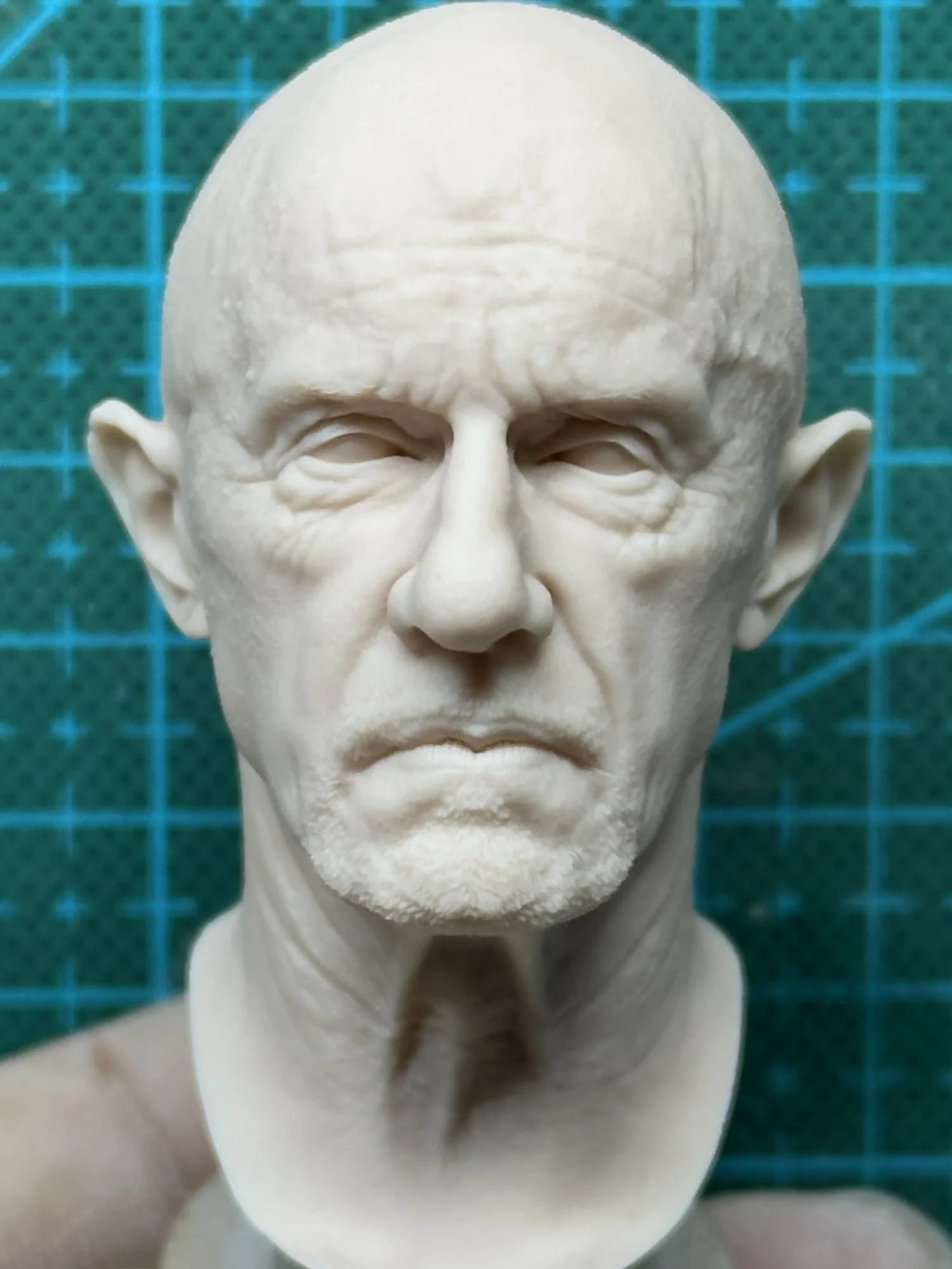 1/6 Unpainted Oldman Mike Head Carving Model Toys Fit 12inches Action Figure