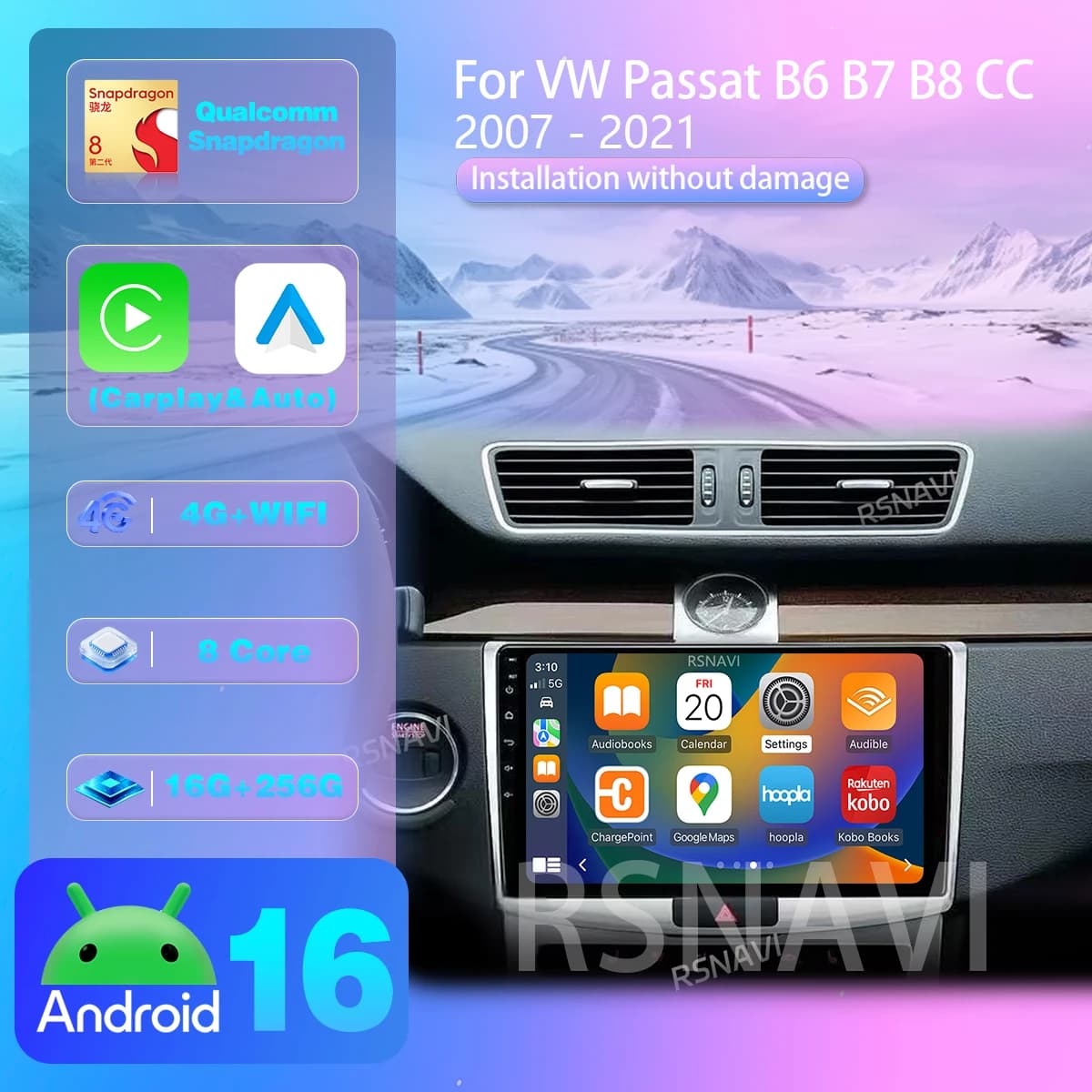 Android 16 Multimedia Player For VW Passat B7 CC 2010 2011 2012 - 2016 Autoradio Stereo 2din Head Unit Carplay Auto Car Radio