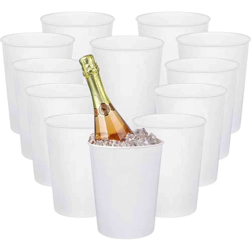 Set di 12 Secchielli per Ghiaccio per Feste, Raffreddatori in Plastica per Vino o Champagne, Bevande, Bibite e Acqua, Classici Refrigeratori per Bottiglie di Vino o per Matrimoni