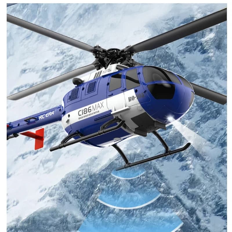 Elicottero RC RHSKY C186 MAX BO 105, Simulazione in Scala, Aeromobile Telecomandato a 4 Canali per Adulti e Bambini, Giocattolo per Hobby Indoor e Outdoor