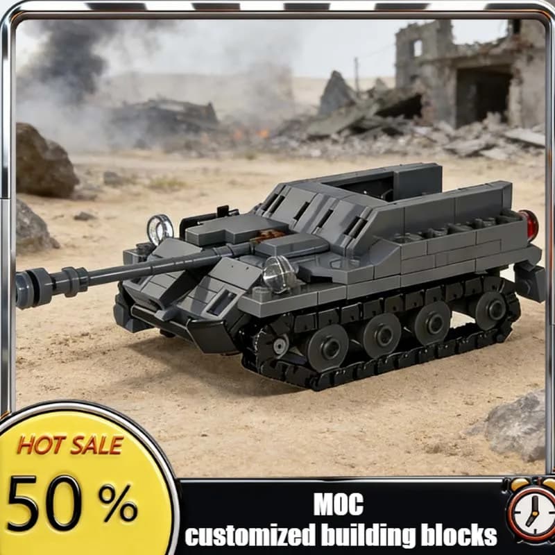 229 PCS Custom Tank Model ASUMOC-57 MOC Customize Modular Building Block Kids Creative Design Design DIY Boys Festival Toy Gift
