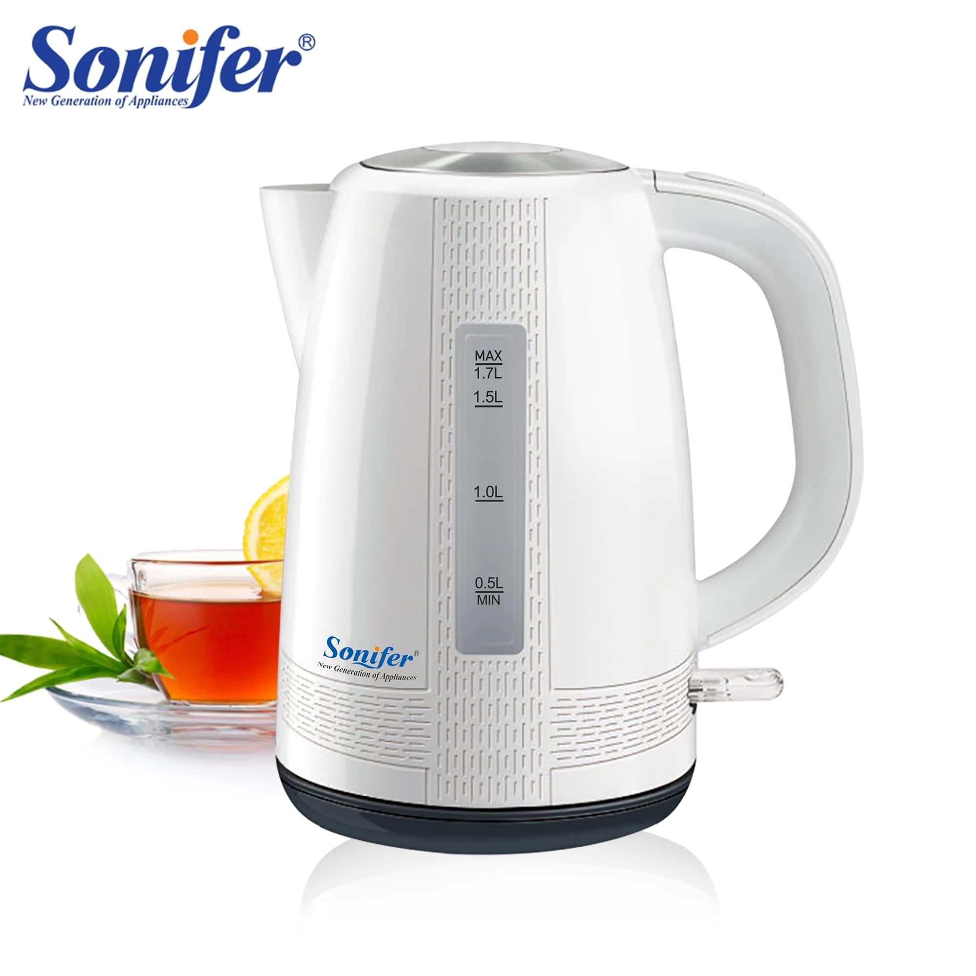 Bollitore elettrico 1.7L bollitore Cordless 2200W cucina domestica riscaldamento rapido teiera bollente interruttore automatico Off 220V Sonifer