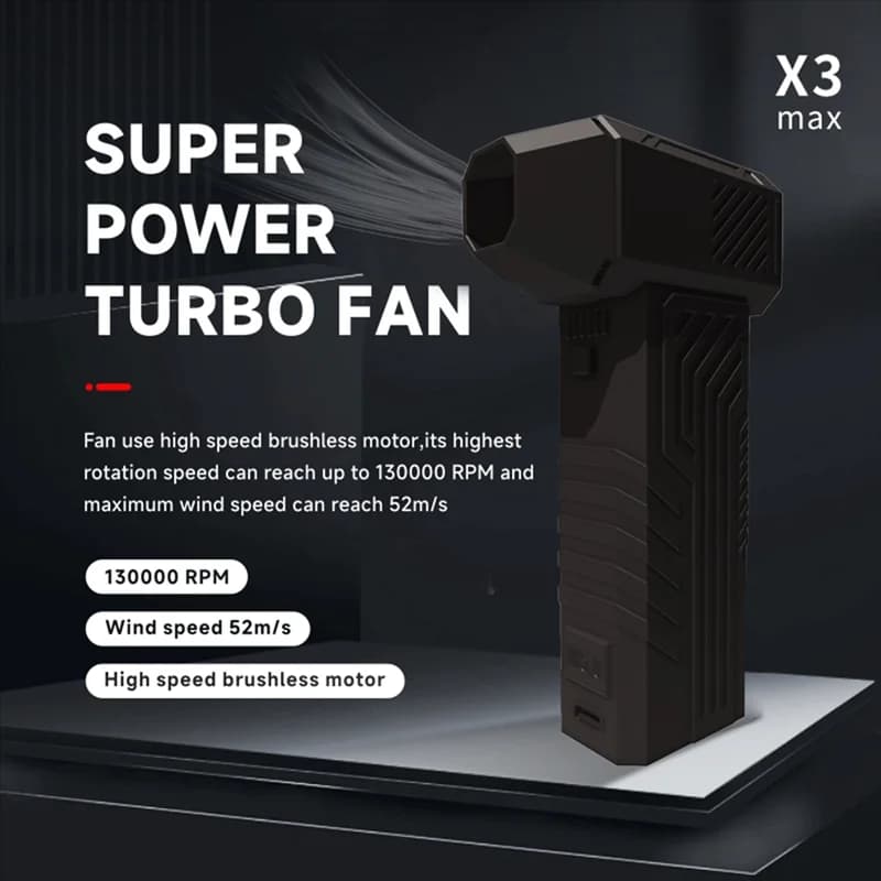 ABMR-X3 MINI Turbo Jet Fan 130000 giri/min Velocità del vento 52M/S Motore brushless Ventilatore elettrico portatile portatile