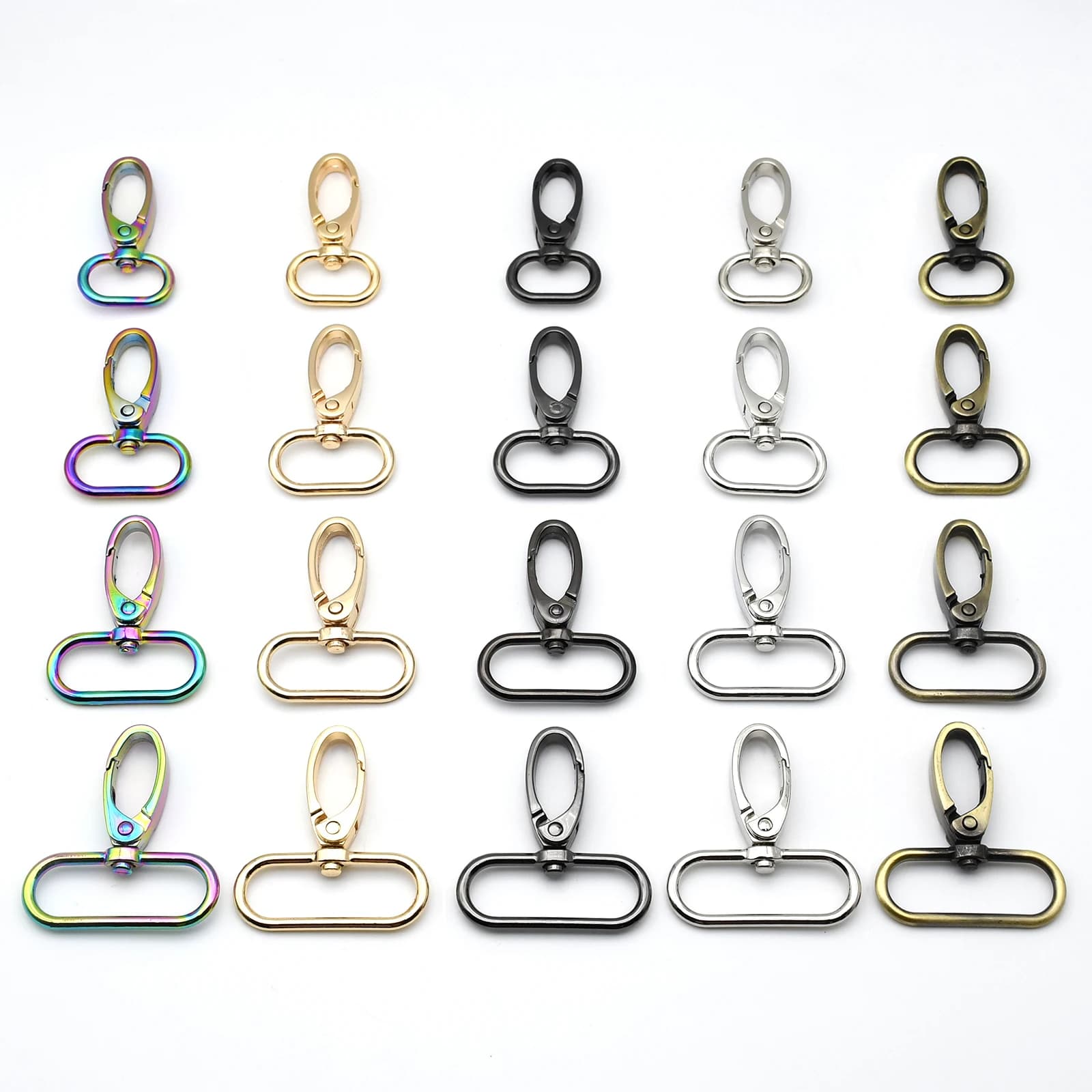 Metal Carabiner Snap Hook Rotatable Trigger Clip O Ring Lobster Clasp for Leather Craft Bag Parts Strap Keychain Accessories