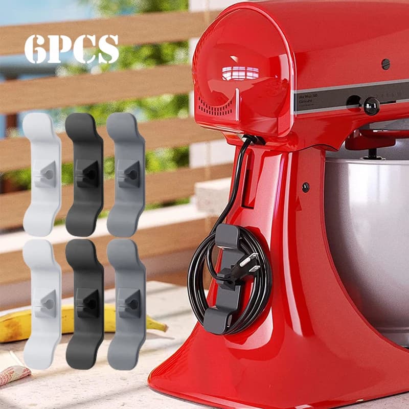 3/6 pezzi ganci avvolgicavo clip cavo filo organizzatore elettrodomestico da cucina protezione avvolgimento filo elettrodomestici avvolgicavo