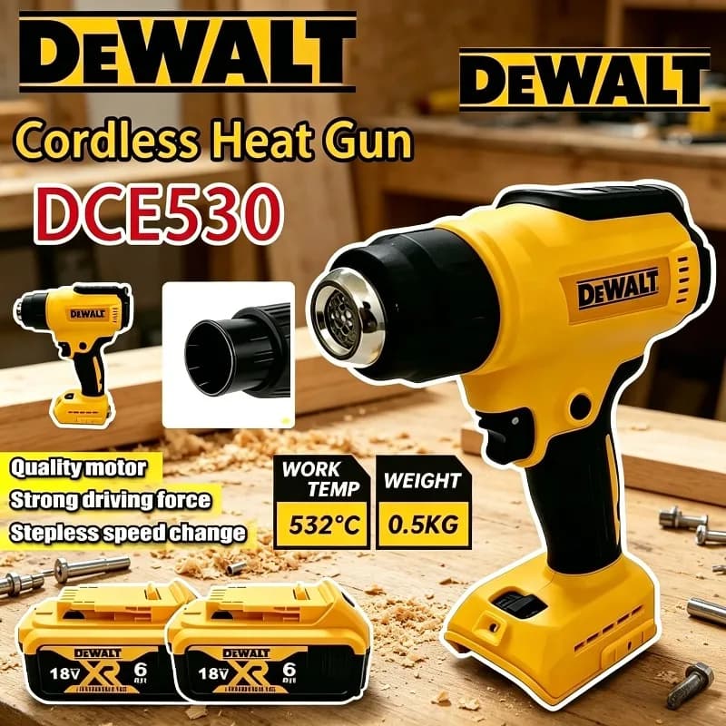 Pistola Termica Dewalt DCE530 300W, Soffiatore Termico ad Alta Potenza per Saldatura e Termoretrazione, Senza Fili, Brushless, Compatibile con Batterie Dewalt