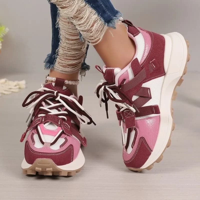Comode sneakers basse da donna stringate 2024 nuove scarpe da ginnastica con piattaforma traspirante da donna scarpe Casual da esterno