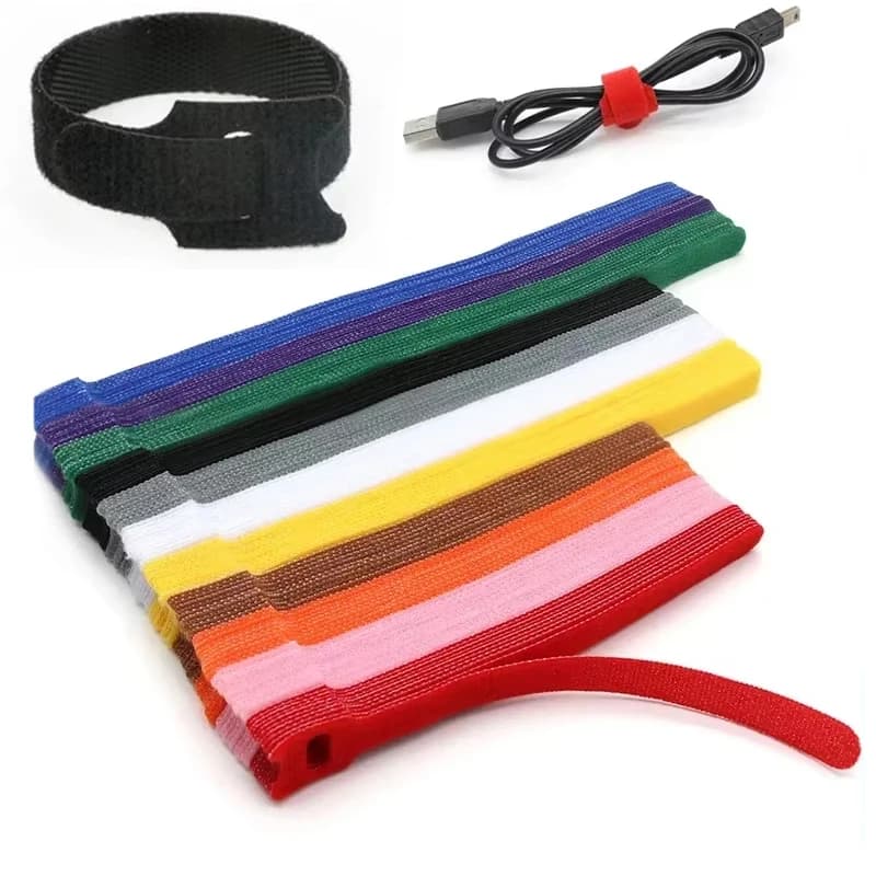 10/30/50 Pezzi Fascette Colorate Riutilizzabili per Cavi, Organizzatore di Fili, Cinghie in Nylon con Chiusura a Strappo, Fascette Avvolgenti in Plastica per Fissaggio