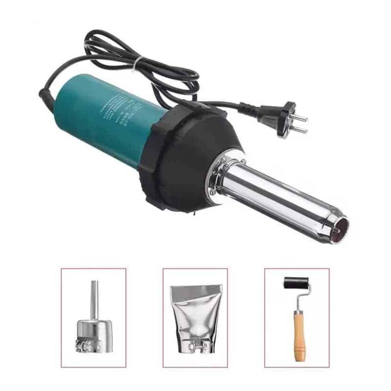 Pistola ad aria calda da 1080W per saldatura plastica, kit di utensili termici con ugello e rullo, macchina per saldatura a caldo in valigetta