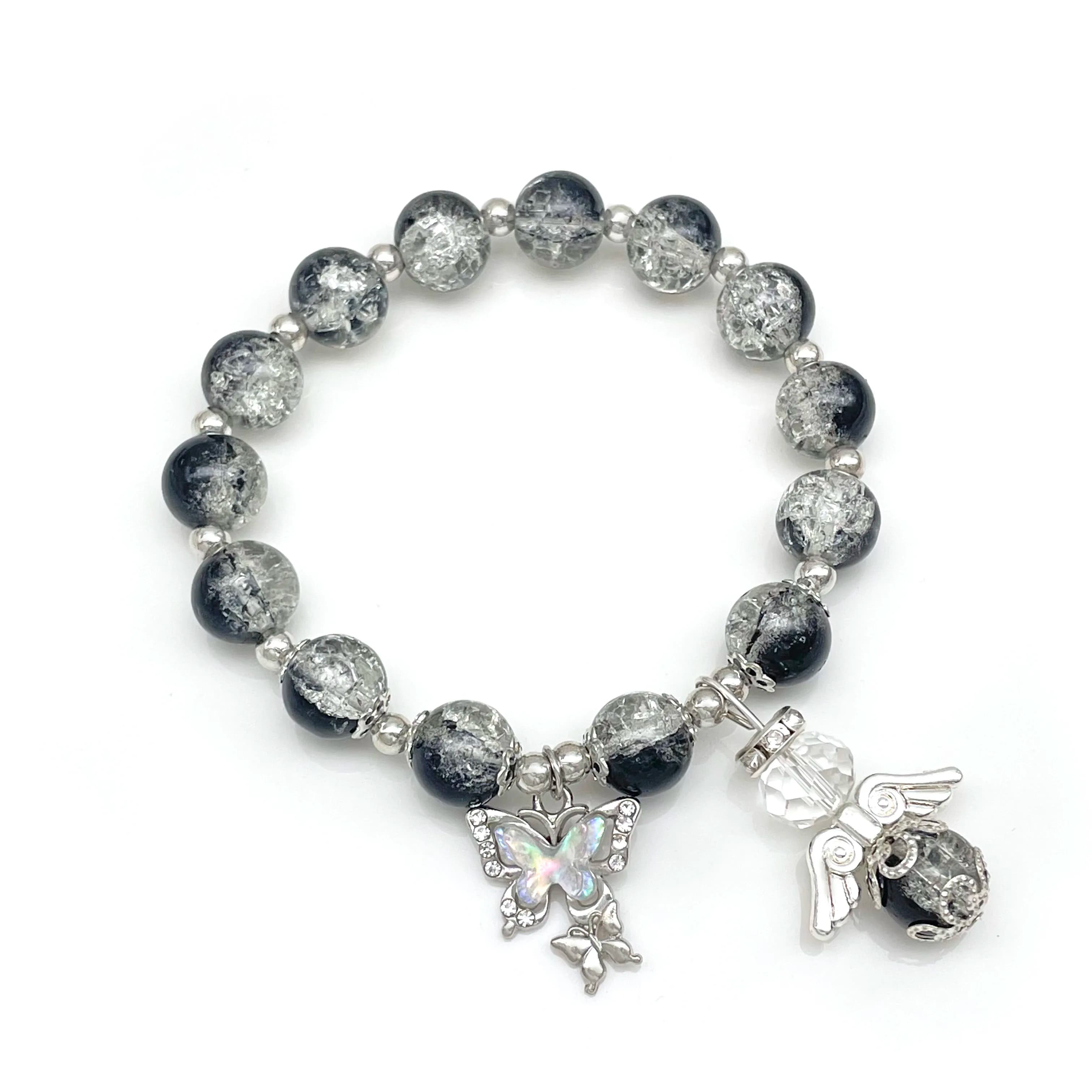 12PC Angel & Butterfly Charm Bracelet, Stretch Bracelet for Party Packs, Gifts, Favors