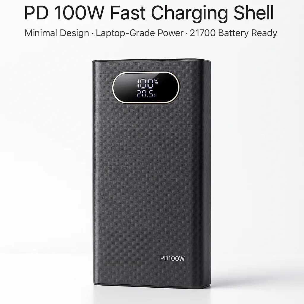 Versione invernale PD100W Power Bank Kit fai da te per batterie flat-top 6 × 21700 Custodia di ricarica rapida Custodia Shell per laptop Tablet Mobile