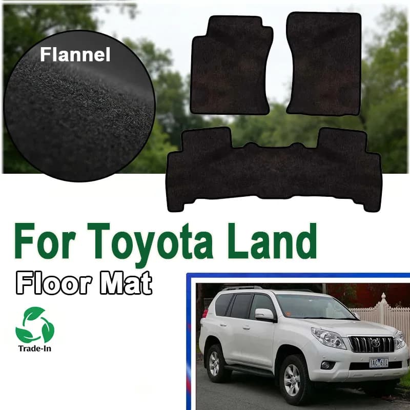 Tappetini in flanella per auto Toyota Land Cruiser Prado 150 J150 2010~2016 5 posti, tappeti, tappetini, copertura per tappeti, protezioni per i piedi