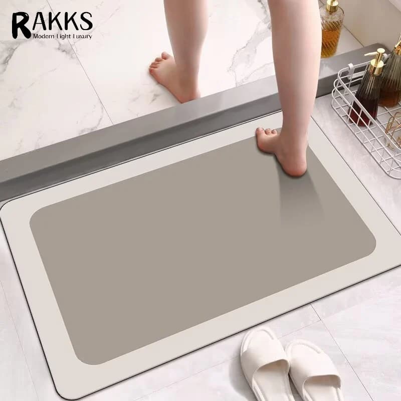 RAKKS Tappetino da bagno in diatomite stile semplice Tappeto da bagno antiscivolo ad asciugatura rapida Elementi essenziali per il bagno anti-muffa ​ ​ Tappeto per la casa