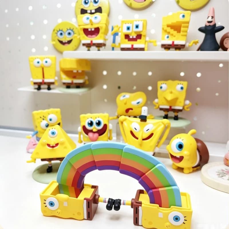 POP MART Spongebob That Doesn't Make Sense Series Blind Box Unpack Container Cute Doll Anime Figure Ornament Present Gift Toy