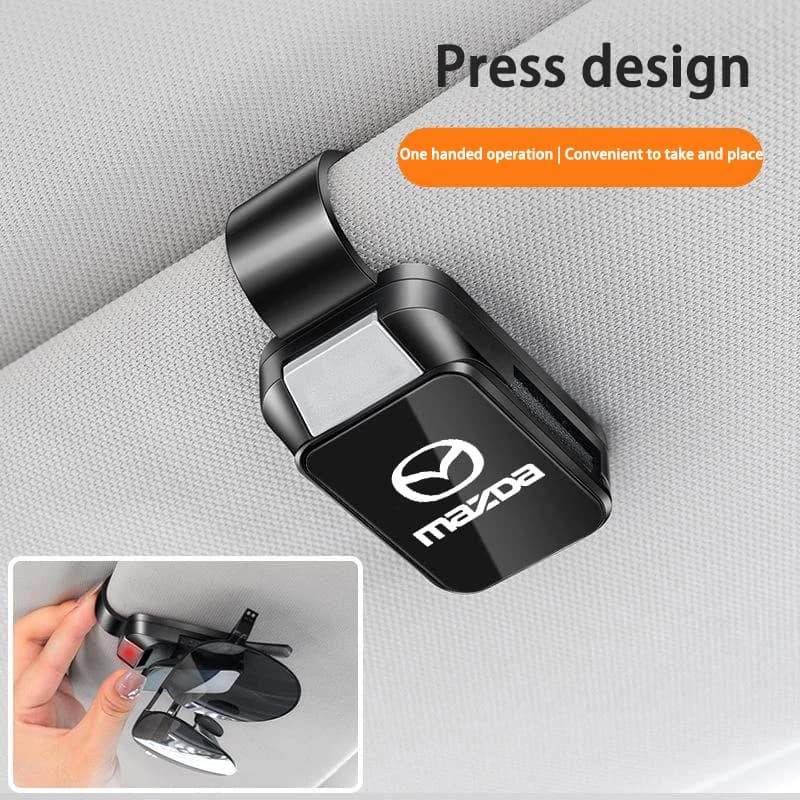 Porta occhiali per auto Clip per riporre occhiali Porta occhiali da sole con protezione in spugna per Mazda 3 6 CX5 2 CX3 CX9 MX5 RX8 Axela