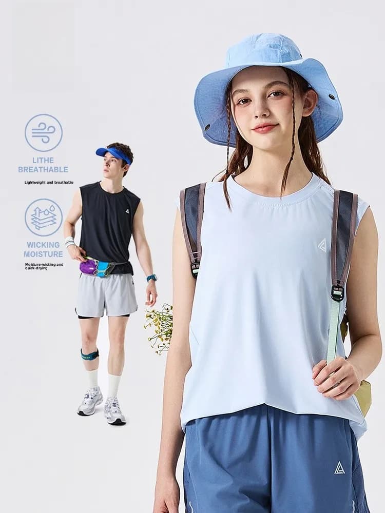 LAZY DAY Outdoor Sport Vest Quick Dry Lightweight Breathable Sleeveless Fitness T-Shirt Men Women Couples Summer 2025