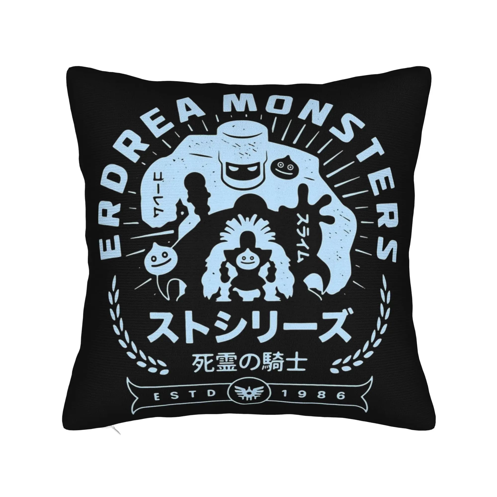 Erdrea Monsters Emblem Dragon Quest Pillowcase Printing Polyester Cushion Cover Decorative Pillow Case Cover Sofa Zippered 18"