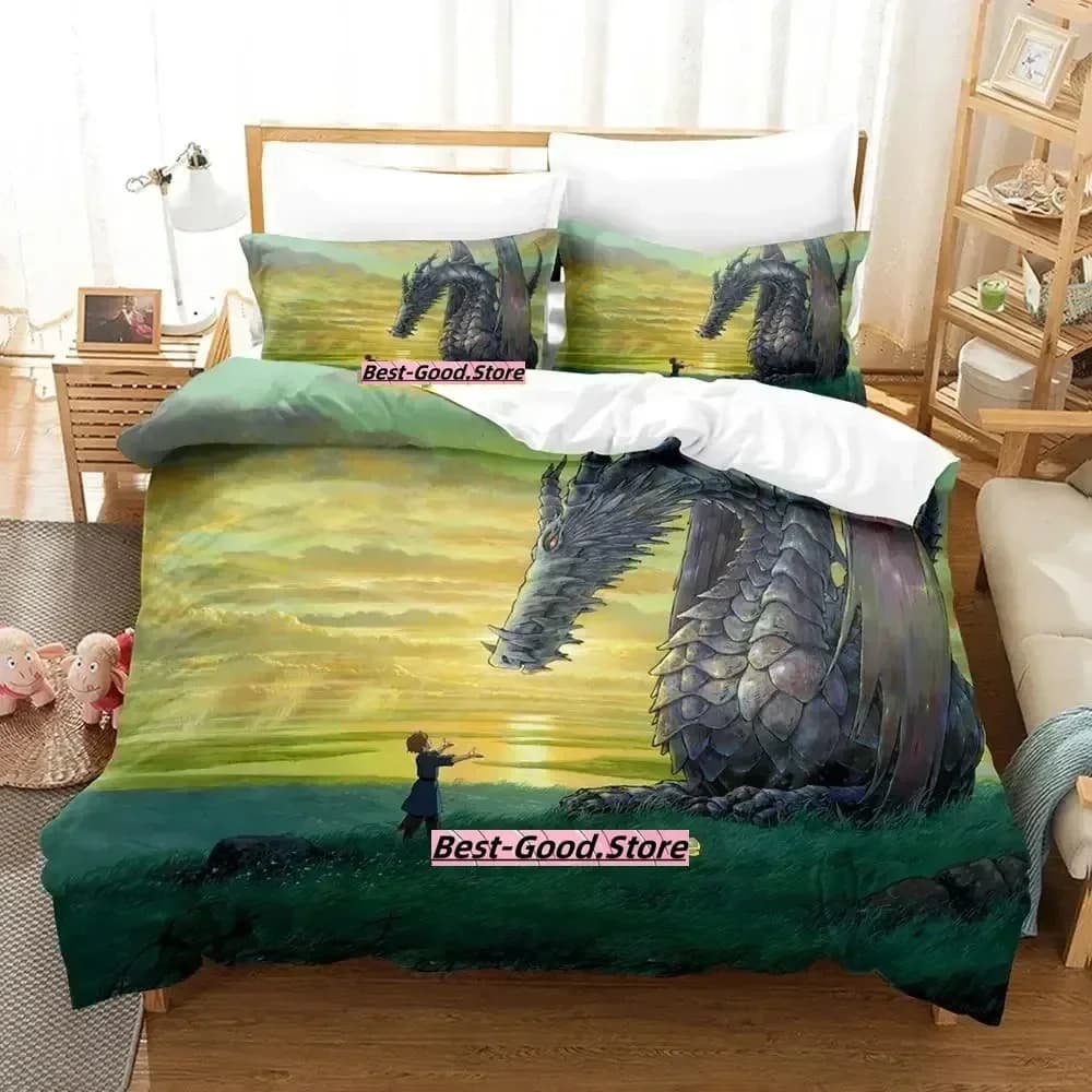 Set di Biancheria da Letto 'Tales From Earthsea', Copripiumino Stampato, Set Completo con Federe, per Letto Matrimoniale, Queen o King Size