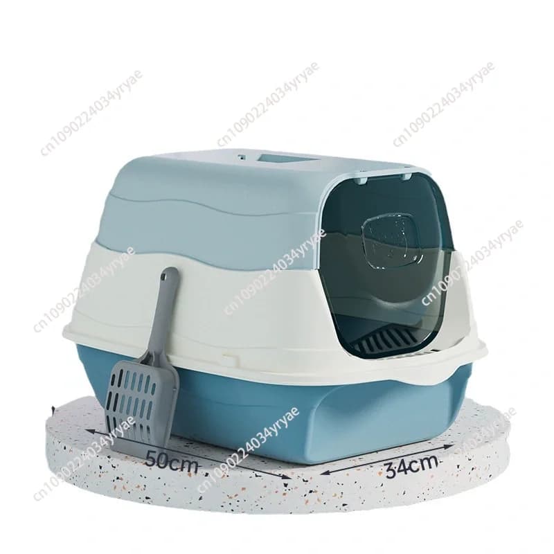 Lettiera per gatti di grandi dimensioni, disinfezione e deodorizzazione, toilette per gatti completamente chiusa, lettiera per gatti, antispruzzo