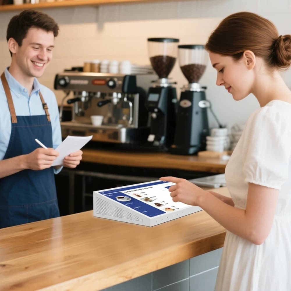 Nfc Poe Android 15 inch Android15 10 point capacitive touch screen Digital signpost for displaying the order kiosk retail store