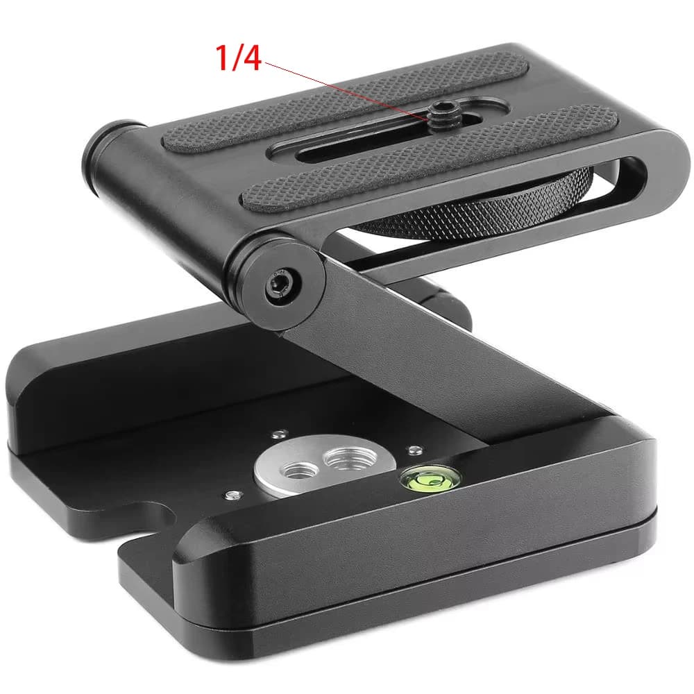Z Flex tilting head quick release plate for head folding tripod Z tiltable aluminum alloy with spiral level for Canon Nikon Sony DSLR camera
