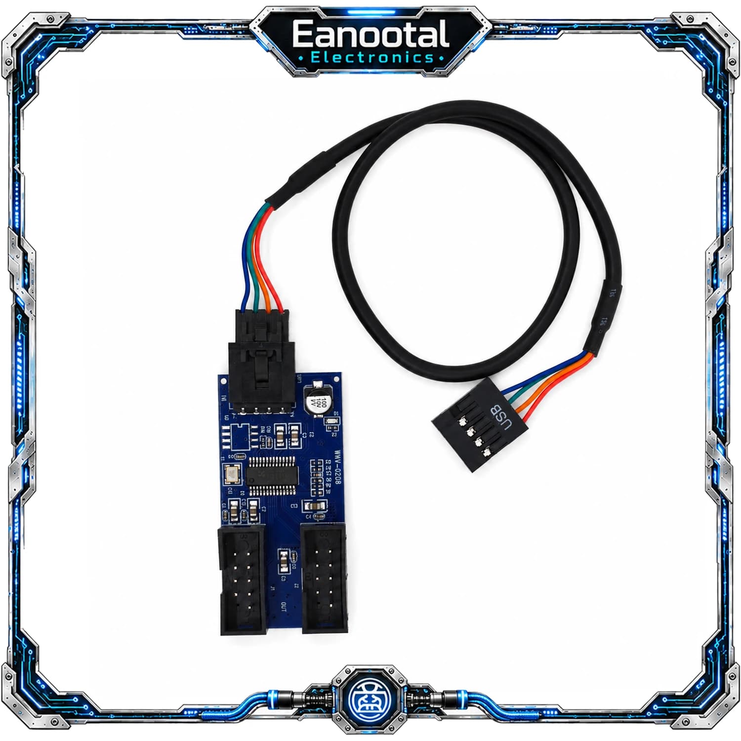 Internal Motherboard USB Header Hub USB 2.0 9Pin Splitter 2 Port 4 Port Expansion Board for PC Case Accessories