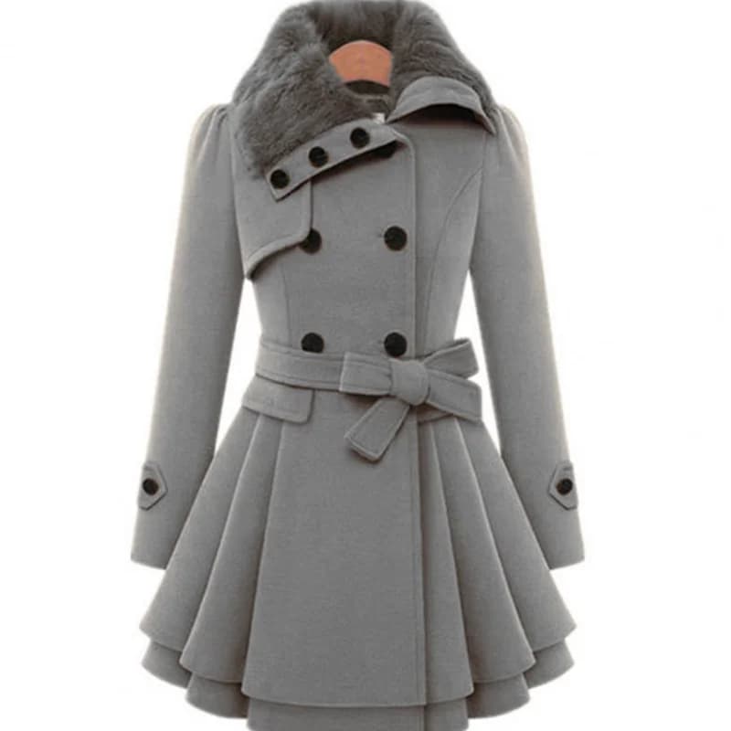 Giacca invernale da donna Giacca a vento Calda peluche Abiti spessi Cintura doppiopetto Cappotto con risvolto sottile stile coreano autunno e inverno
