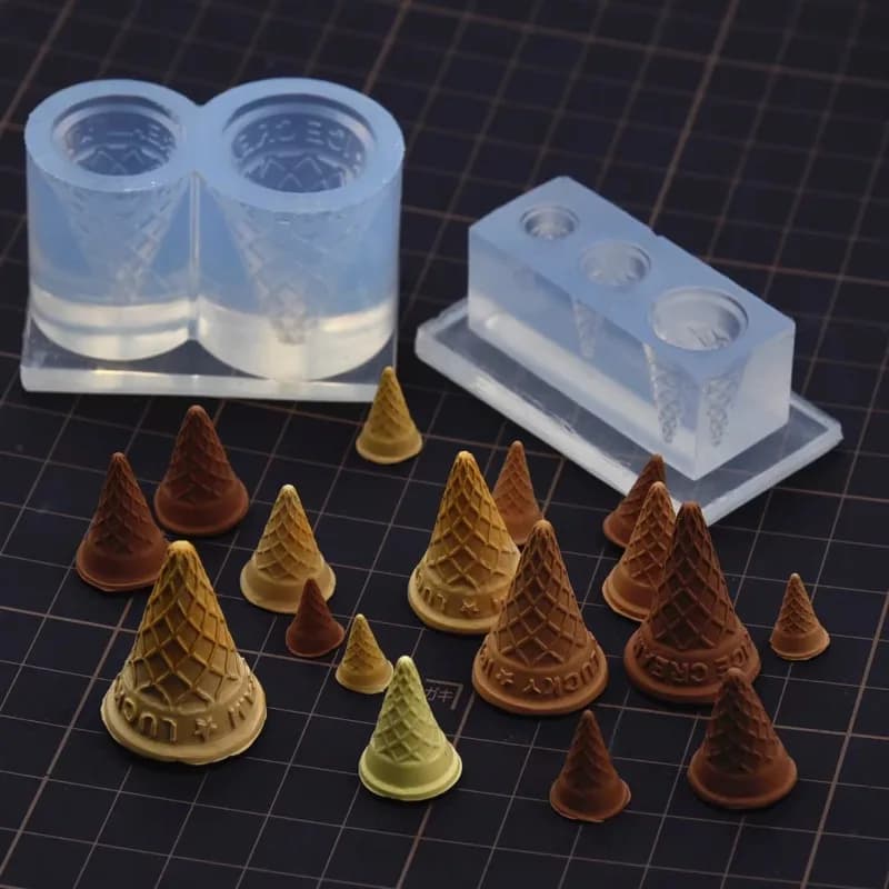 Stampo in silicone mini cono gelato multi-dimensione colla UV decorazione bambola fai da te simulazione giocattolo alimentare stampo in resina cono crema