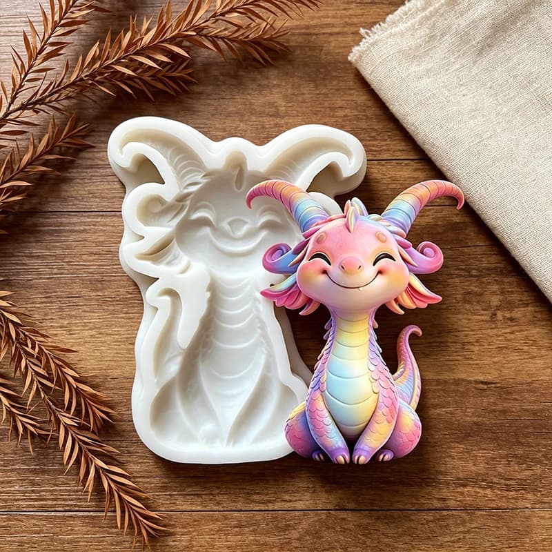 Stampi in silicone per piccoli dinosauri dei cartoni animati, per realizzare gessetti, ornamenti con gocce di colla, candele profumate, portachiavi in resina, ecc.