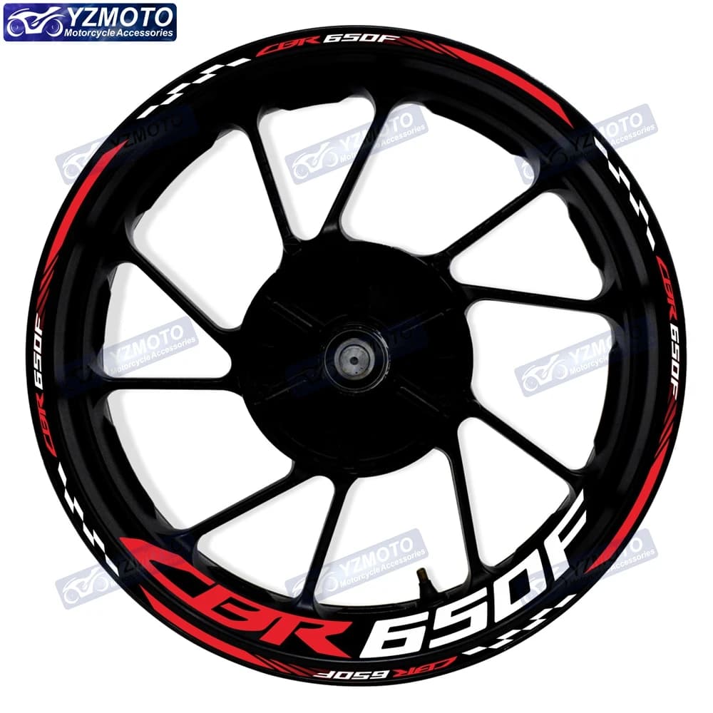 Per HONDA CBR650F CBR 650F Moto 17 Pollici Mozzo Ruota Anteriore E Posteriore Adesivo Impermeabile Riflettente Cerchio Adesivi Decal