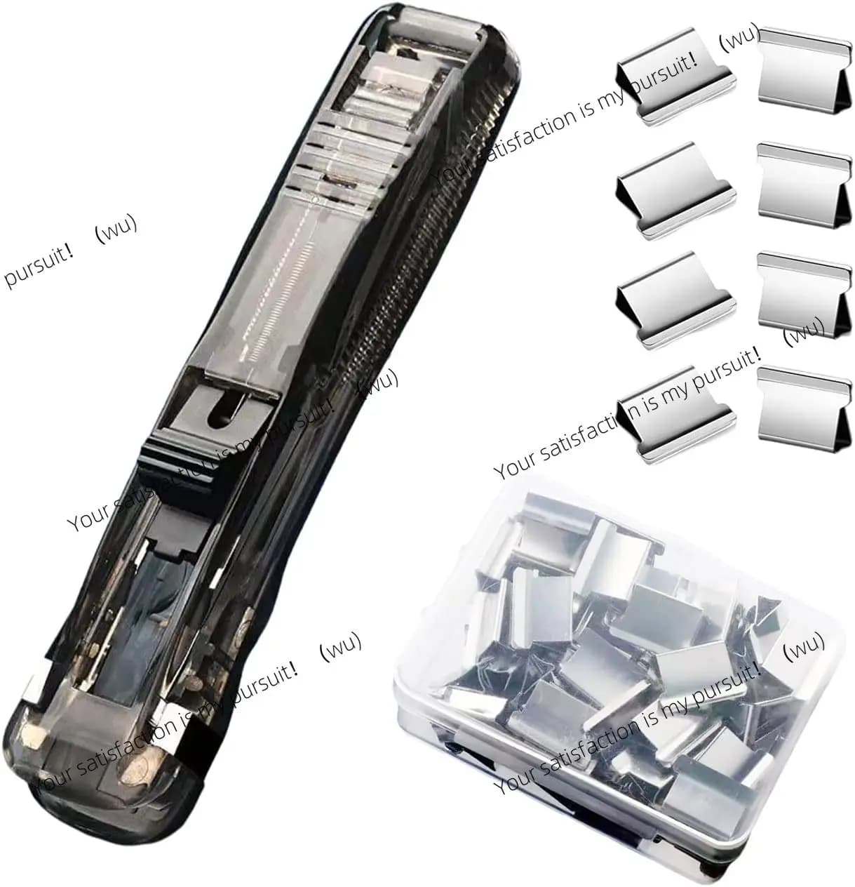 Cucitrice ZOCI-Push, clip per raccoglitori Morsetti per carta Cucitrice da tavolo con clip di ricarica in acciaio inossidabile da 50 pezzi per materiale scolastico per ufficio