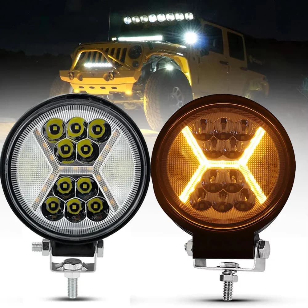 Barra luminosa da lavoro a LED da 4 pollici Faretti fuoristrada Fari a LED 12-24V Guida fendinebbia luminosa per trattore SUV ATV 4x4 Acessorios