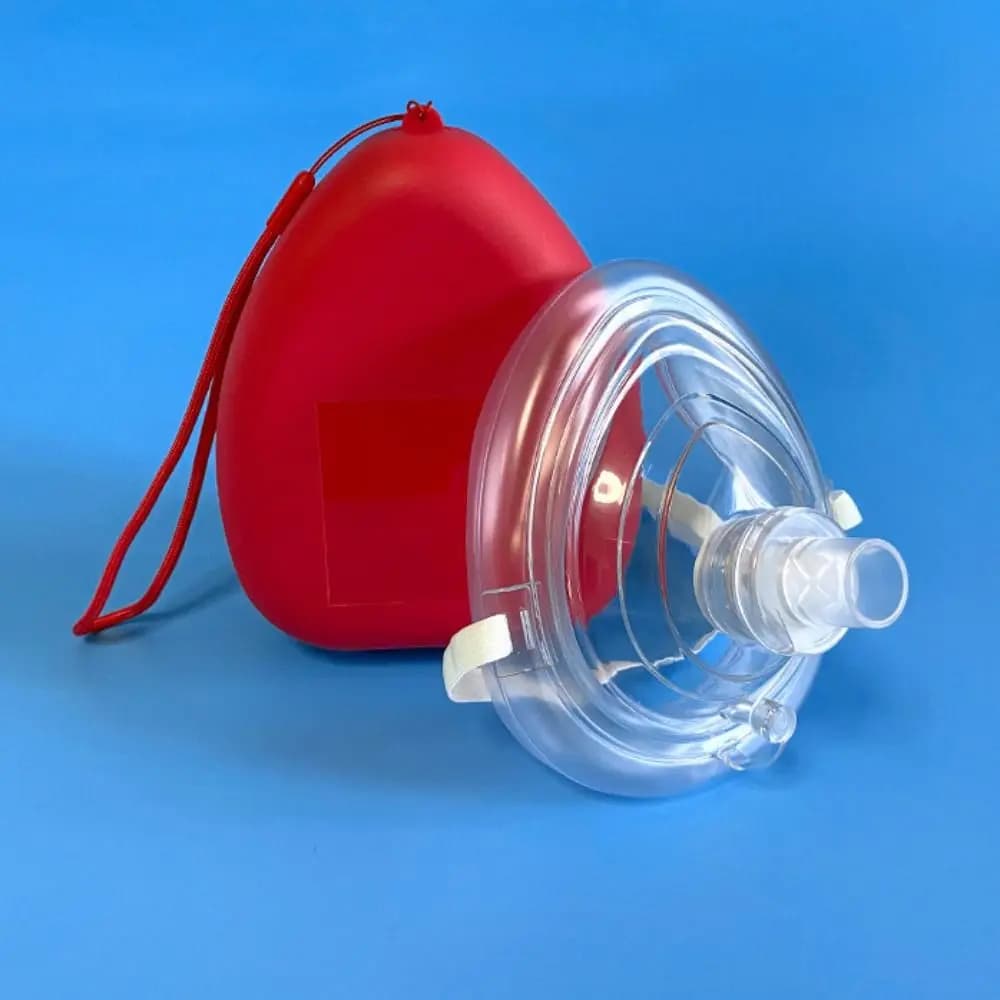 Reuseable CPR Breathing Mask Breathing Mask One-way Valve Tools Artificial Respiration Mask Red Professional Cpr Rescue