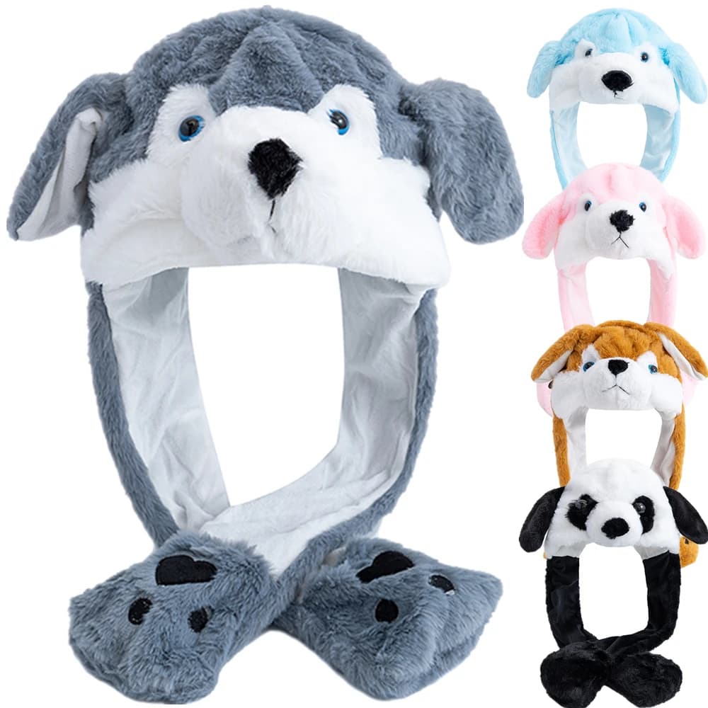 Hot Sale Unisex Funny Ear Hat Animal Style Couple Cute Ear Moving Up Cap Men Women Girls Rabbits Ears Plush Winter Lovely Hat