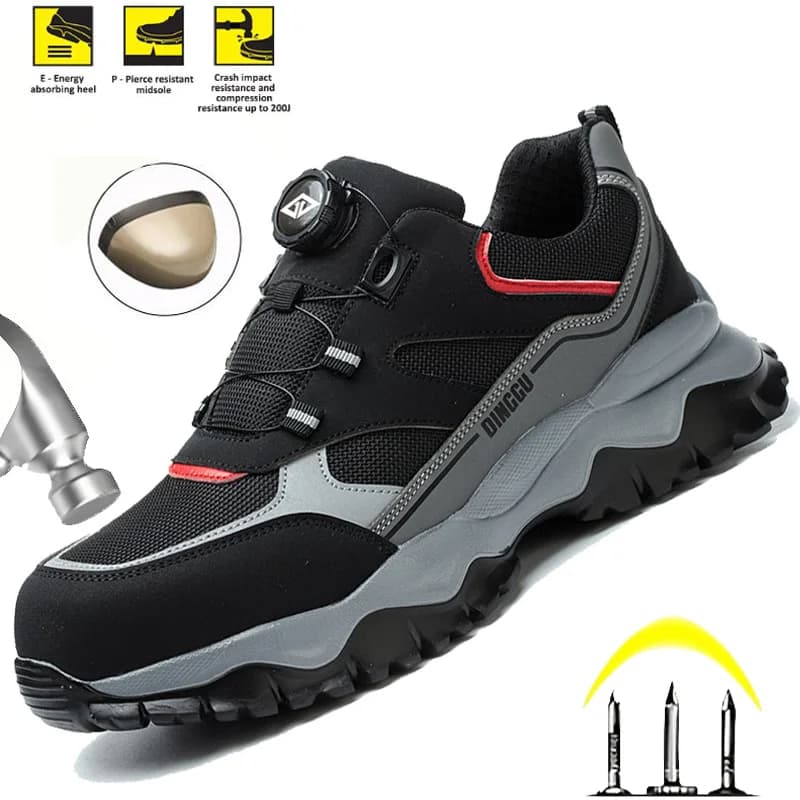 Scarpe da lavoro unisex antiscivolo Scarpe antinfortunistiche antiurto Scarpe da ginnastica traspiranti resistenti all'usura indistruttibili Sicurezza da donna 36-46