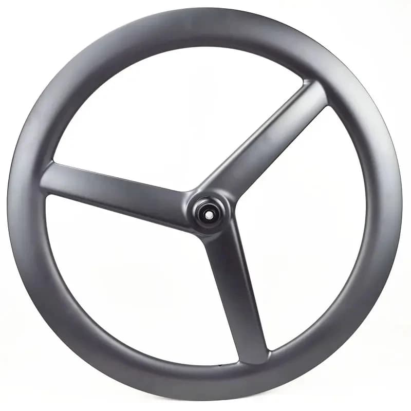 Ruota a 3 raggi in carbonio 700C Larghezza 28mm Set di ruote per bicicletta completamente in carbonio Ruote a tre raggi Blocco centrale freno a disco per bici da strada
