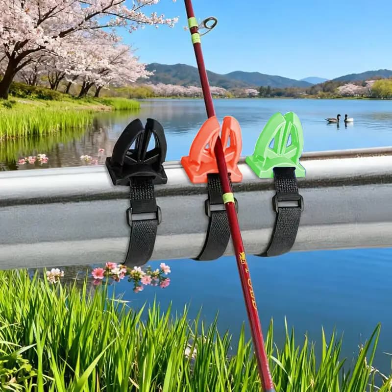 Supporto per Canna da Pesca in Silicone con Clip a Sgancio Rapido e Cinghia, Porta Canna da Pesca per Kayak e Accessori per la Pesca