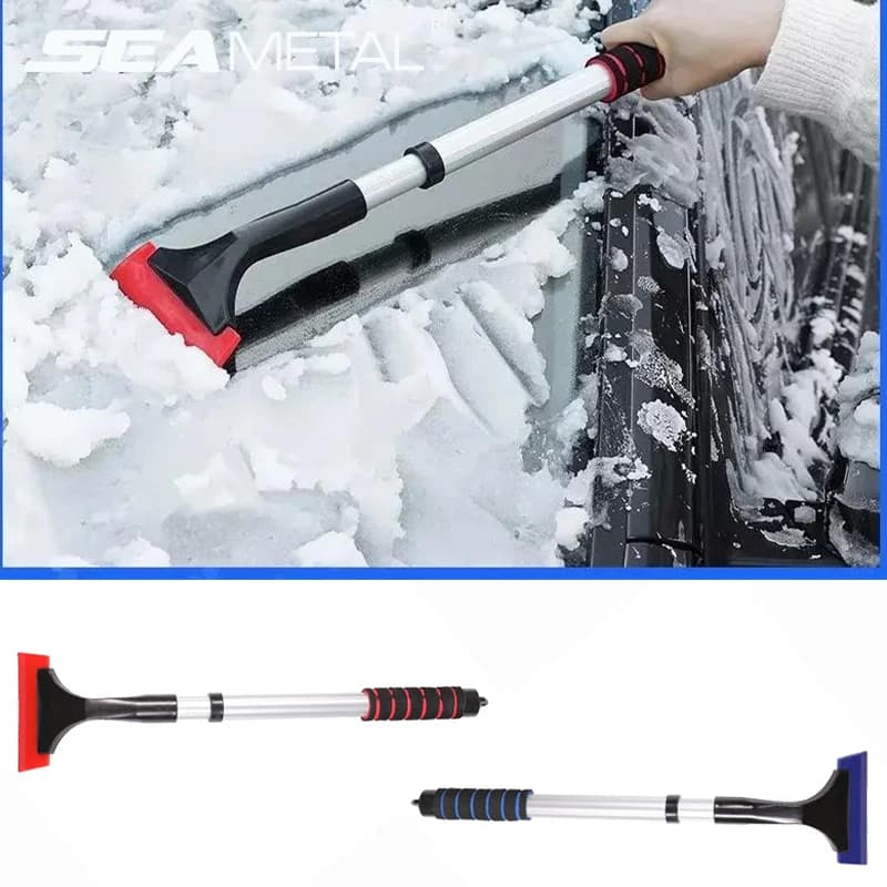 SEAMETAL Raschietto per ghiaccio telescopico per auto Sbrinatore per finestre automatico Pala da neve Strumento per la rimozione della neve allungabile per accessori per auto invernali