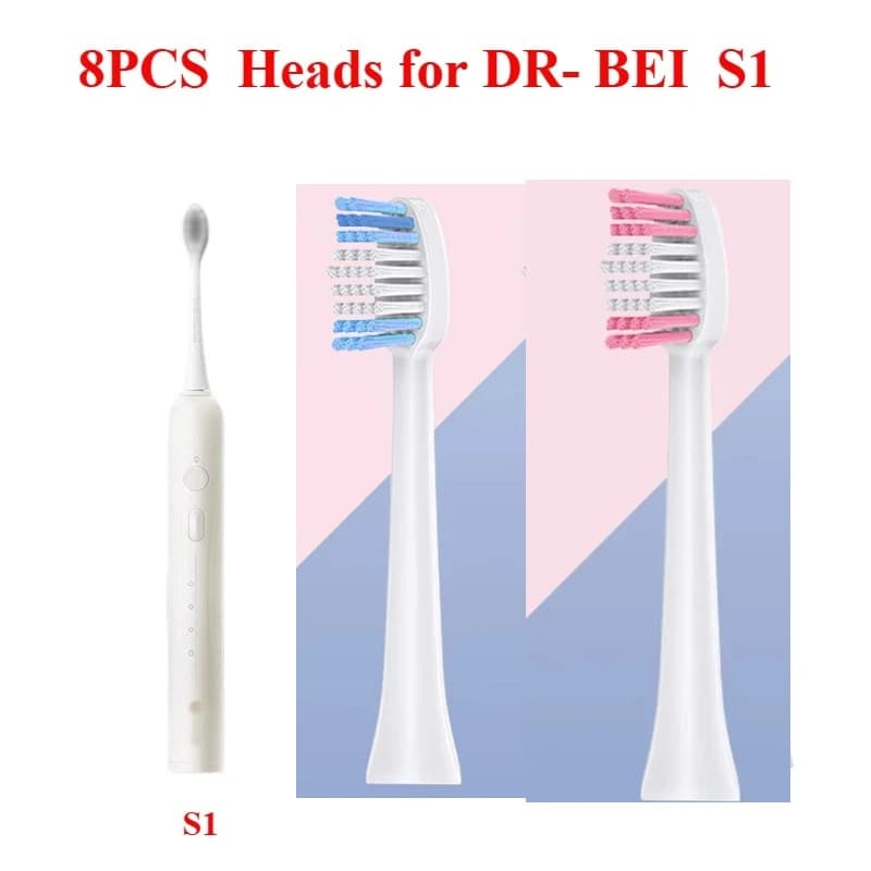 8 toothbrush heads are suitable for DR EIB S1 electric toothbrush spare head with soft bristles, DR EIB - S1 DR-BEI S1