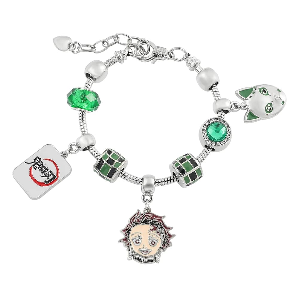 Anime Bracelet with Mask Pendant, DIY Beaded Accessories, Gift for Girls