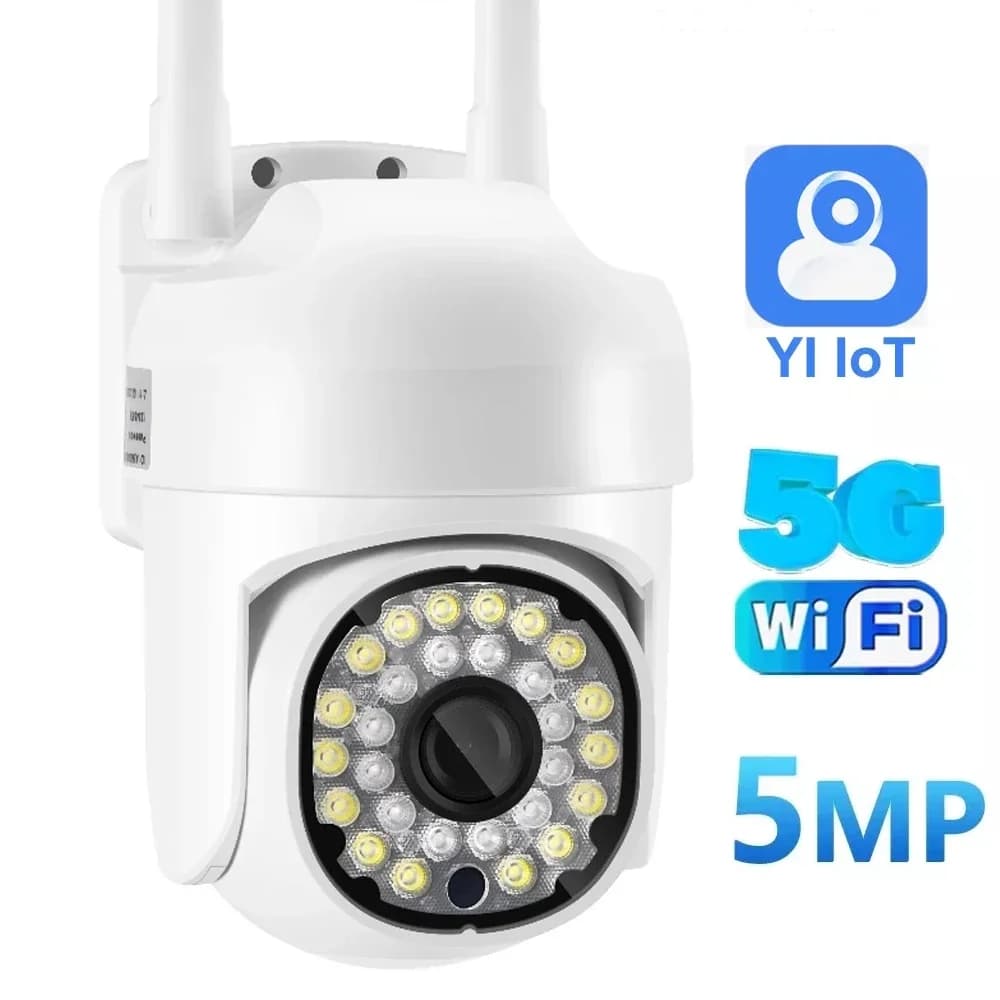 YI IoT 5MP WiFi PTZ Camera telecamera IP di sicurezza esterna 5Ghz CCTV sorveglianza Motion Detection Auto Tracking telecomando