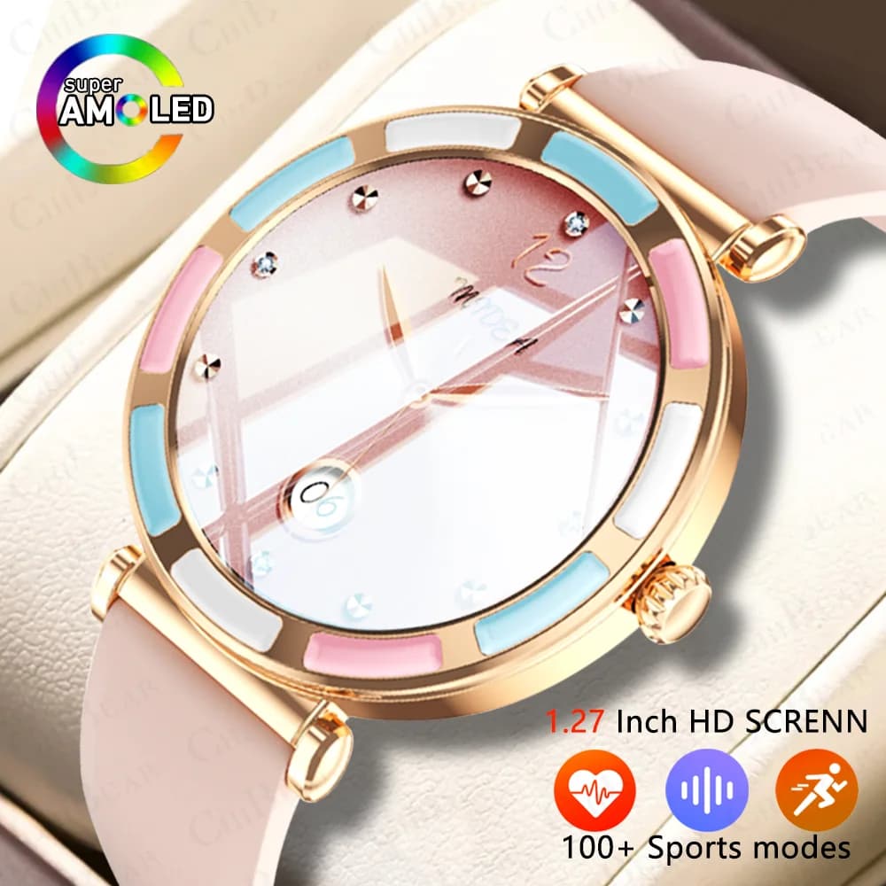 2025 Ultra-clear Fashion Women Smartwatch 1.27" HD Screen Dynamic Heart Rate Bluetooth Call&Music Smart Watch For Android iOS