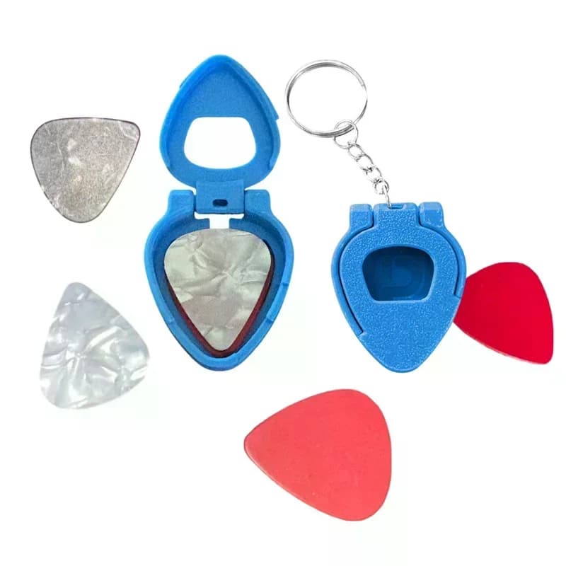 Porta plettro per chitarra portatile da 1/3 pezzi con portachiavi Elegante regalo per musicisti in plastica per la casa e il viaggio